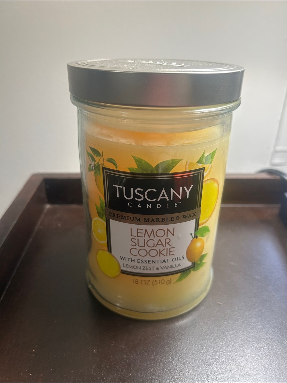 Tuscany Lemon Sugar Cookie Scented Jar Candle - Yellow